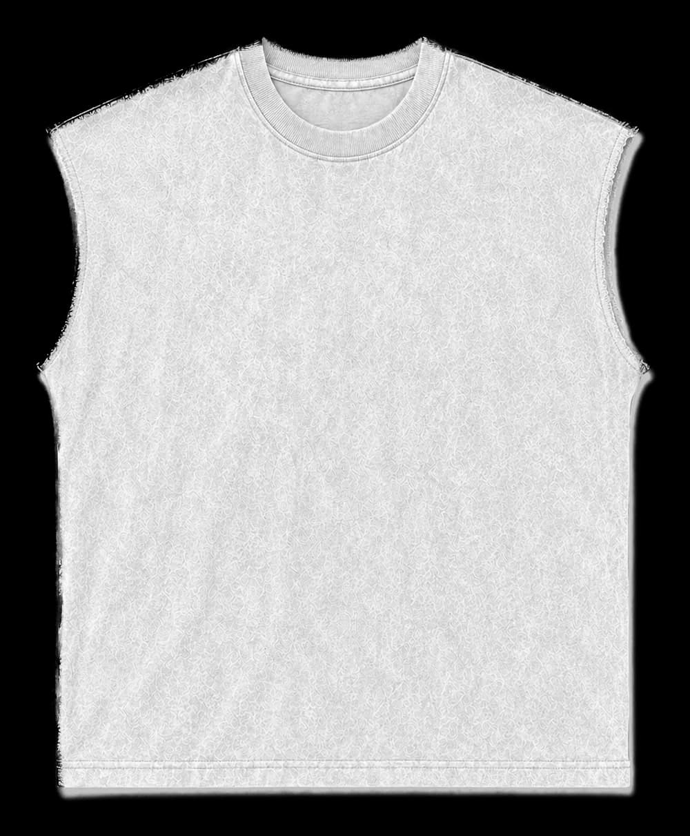 240 GSM French Terry — Tank Top Colección Acid Wash con lavado biológico y silicon — tacto ultra suave y textura rica